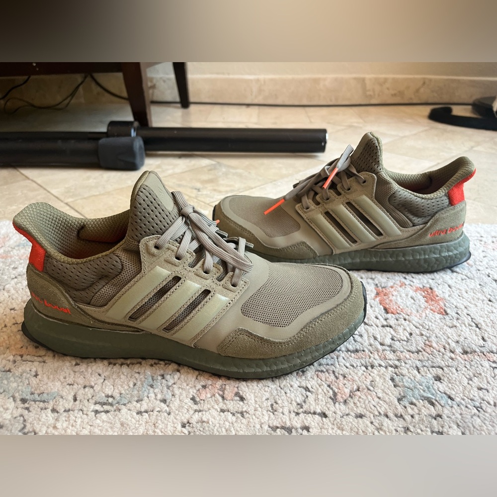 adidas Men's Athletic Shoes in Olive and Red